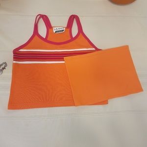 Vintage orange crop top set